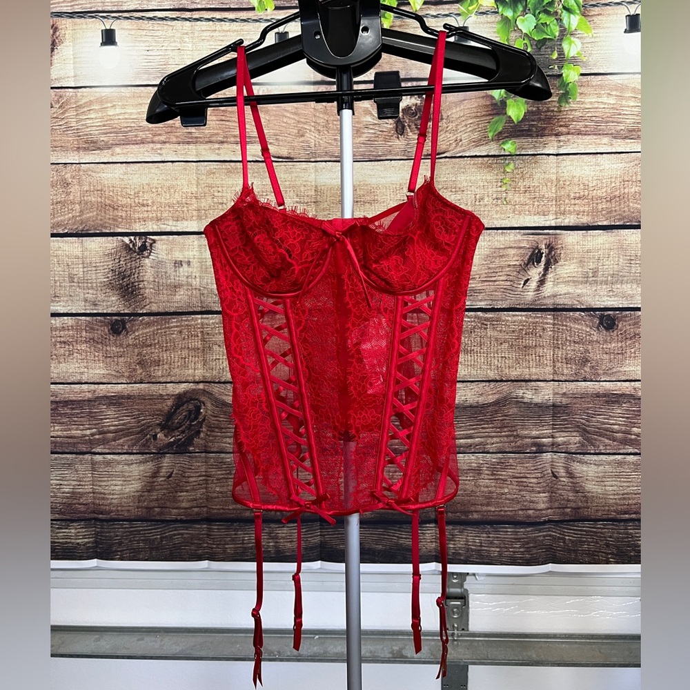 Victorias Secret Red Corset Top Size Medium NWT